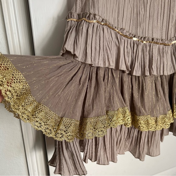 Vintage | Deco USA |  Ruffled Sparkly Flared Skirt - Picture 4 of 7